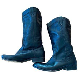 Frye Black Tall Boots Western Womens